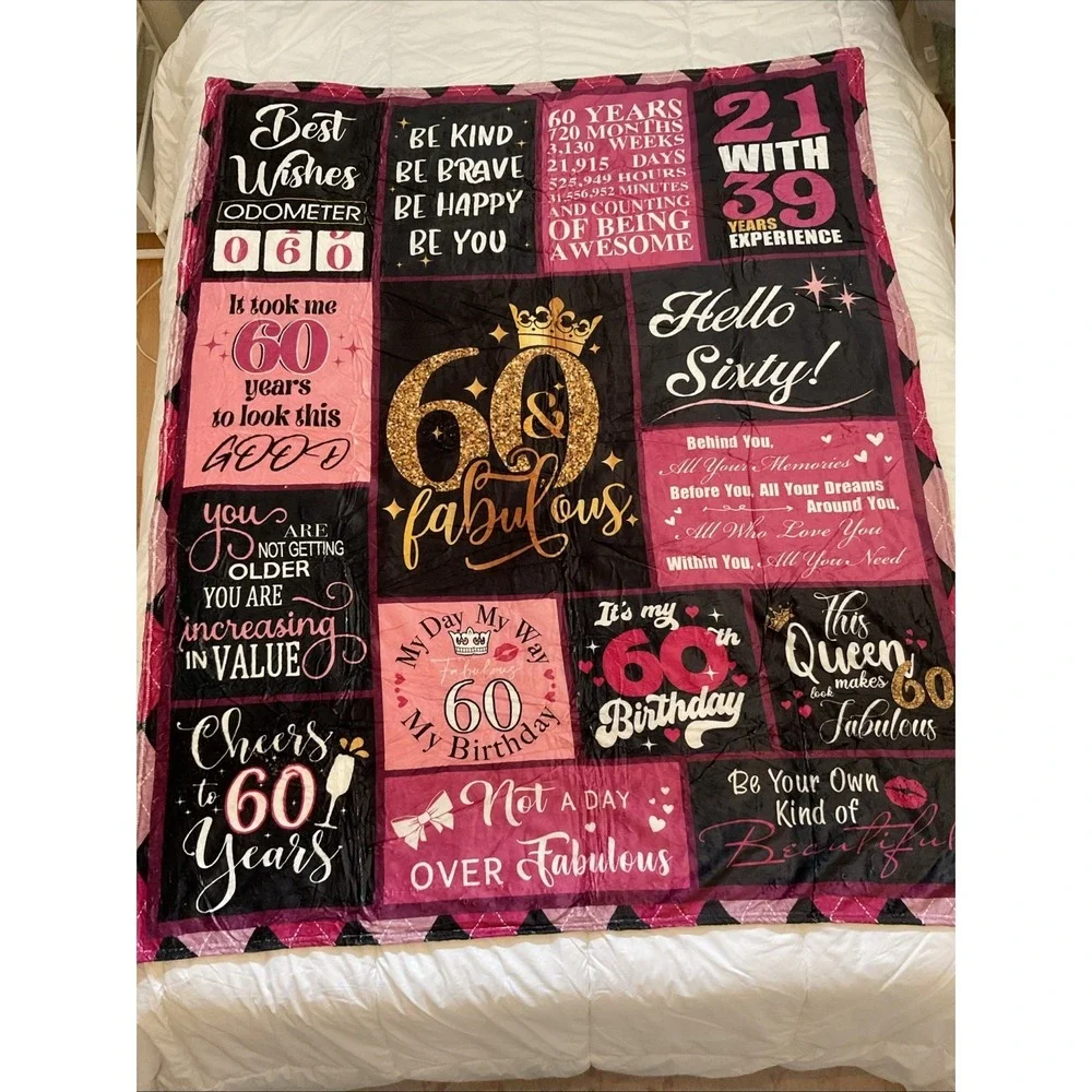 60th Birthday Gifts Blanket 60